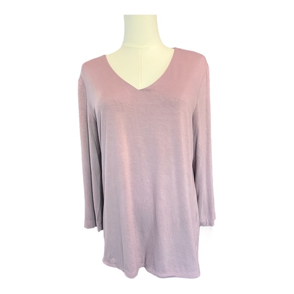👕 EUC CHICO’S Lavender Long Sleeve “The Ultimate Tee” Sz M (Chico’s 1) - Picture 2 of 7
